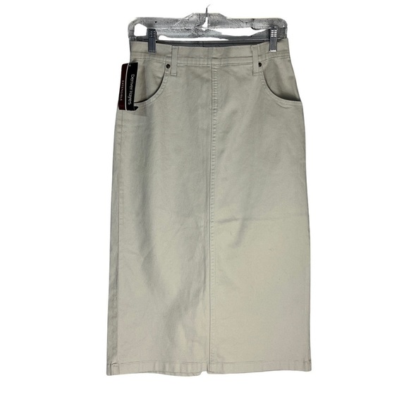 Vintage 90s Y2K Khaki Maxi Trouser Skirt NWT Size 6 - Picture 1 of 11